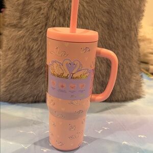 NWT Pink Swan Stainless Steel Tumbler with Handle